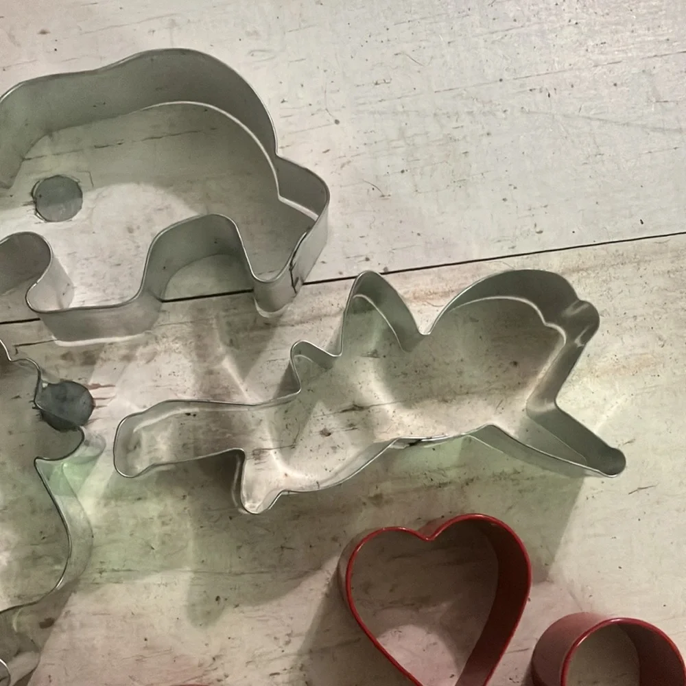 Lot of 10 Metal Christmas Cookie Cutters